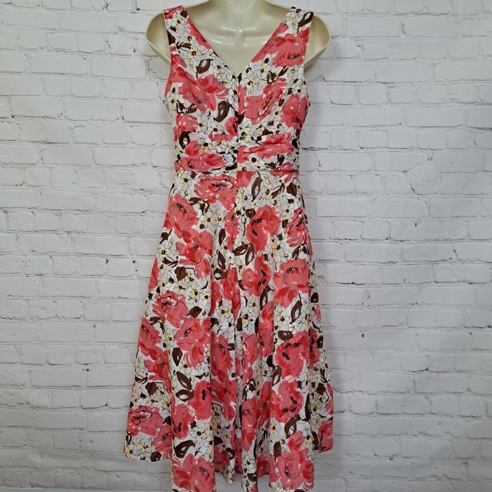 Robbie Bee Floral A Line Midi Dress Size Petite 4 - Picture 6 of 11